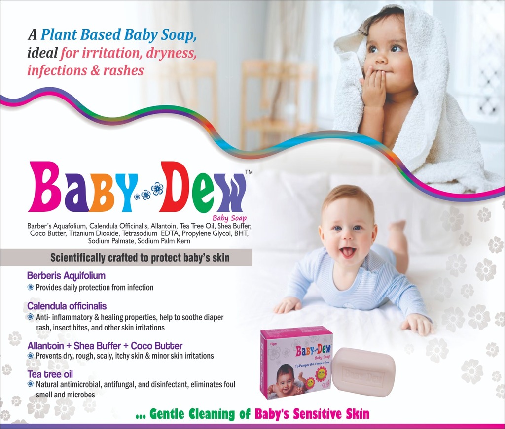 BABY-DEW Baby Soap - Barber Aquafolium + Calendula officinalis + Allantoin + Tea Tree Oil + Shea Buffer + Coco Butter + Titanium Dioxide + Tetrasodium EDTA + Propylene Glycol + BHT + Sodium Palmate + Sodium Palm Kernelate Fragrnace | Intralife Pharmaceuticals - thumbnail 2
