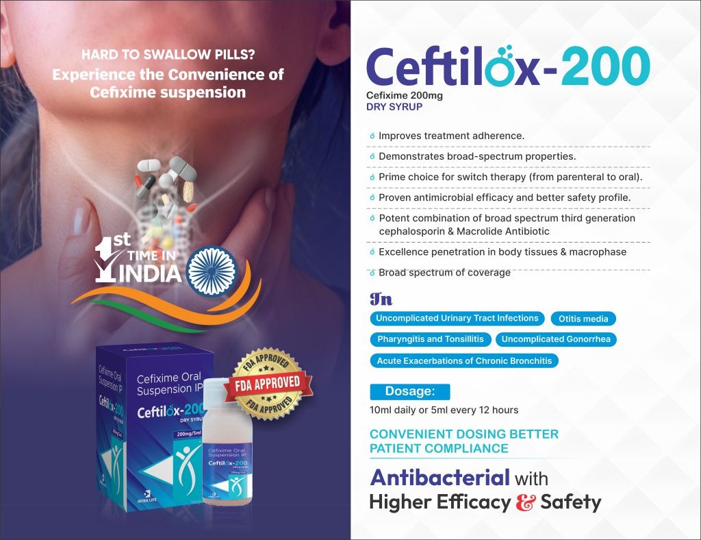 Ceftilix-200 DRY SYRUP - Cefixime 200mg | Intralife Pharmaceuticals - thumbnail 2