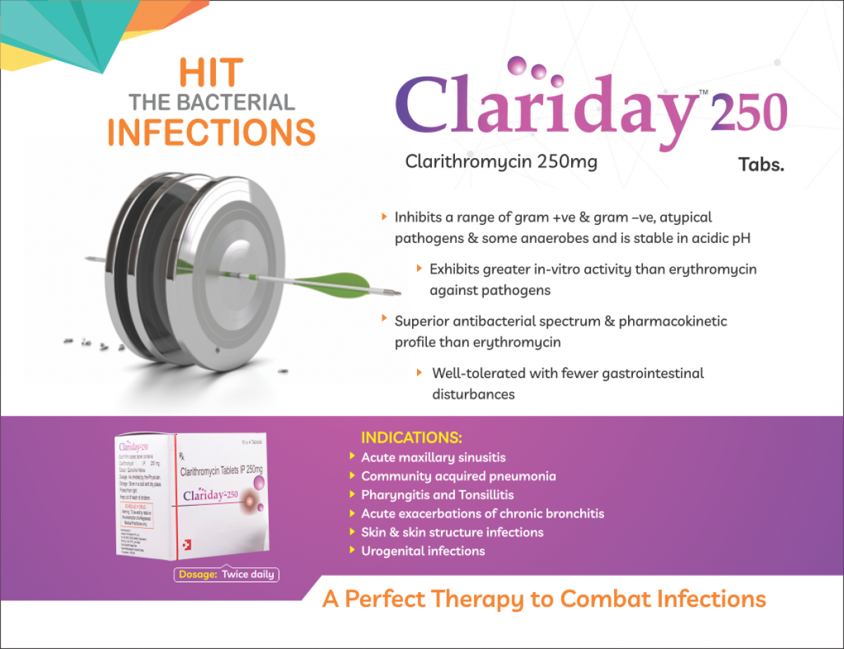 CLARIDAY-250 Tablet - Clarithromycin 250mg | Intralife Pharmaceuticals - thumbnail 2