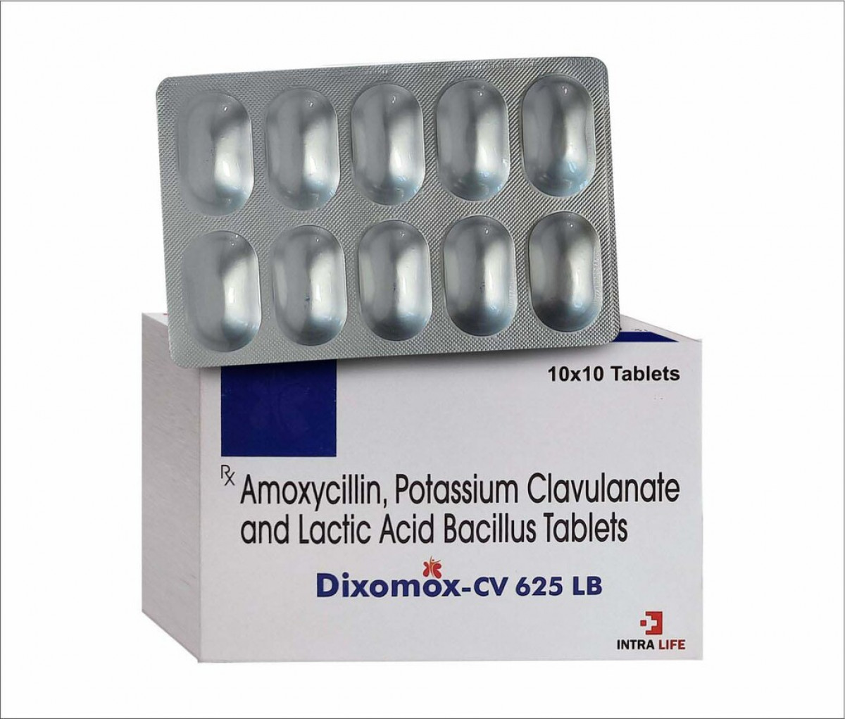 DIXOMOX-CV-625-LB - Amoxicillin Sod. 500mg + Clavulanic Acid 125mg + Lactic Acid Bacillus 60 million spores | Intralife Pharmaceuticals