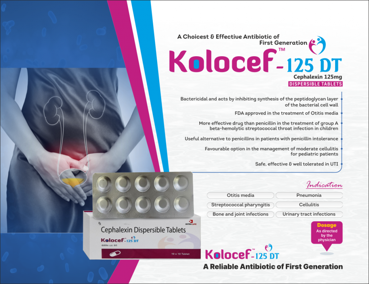 KOLOCEF-125DT - Cephalexin 125mg Disp. | Intralife Pharmaceuticals - thumbnail 2