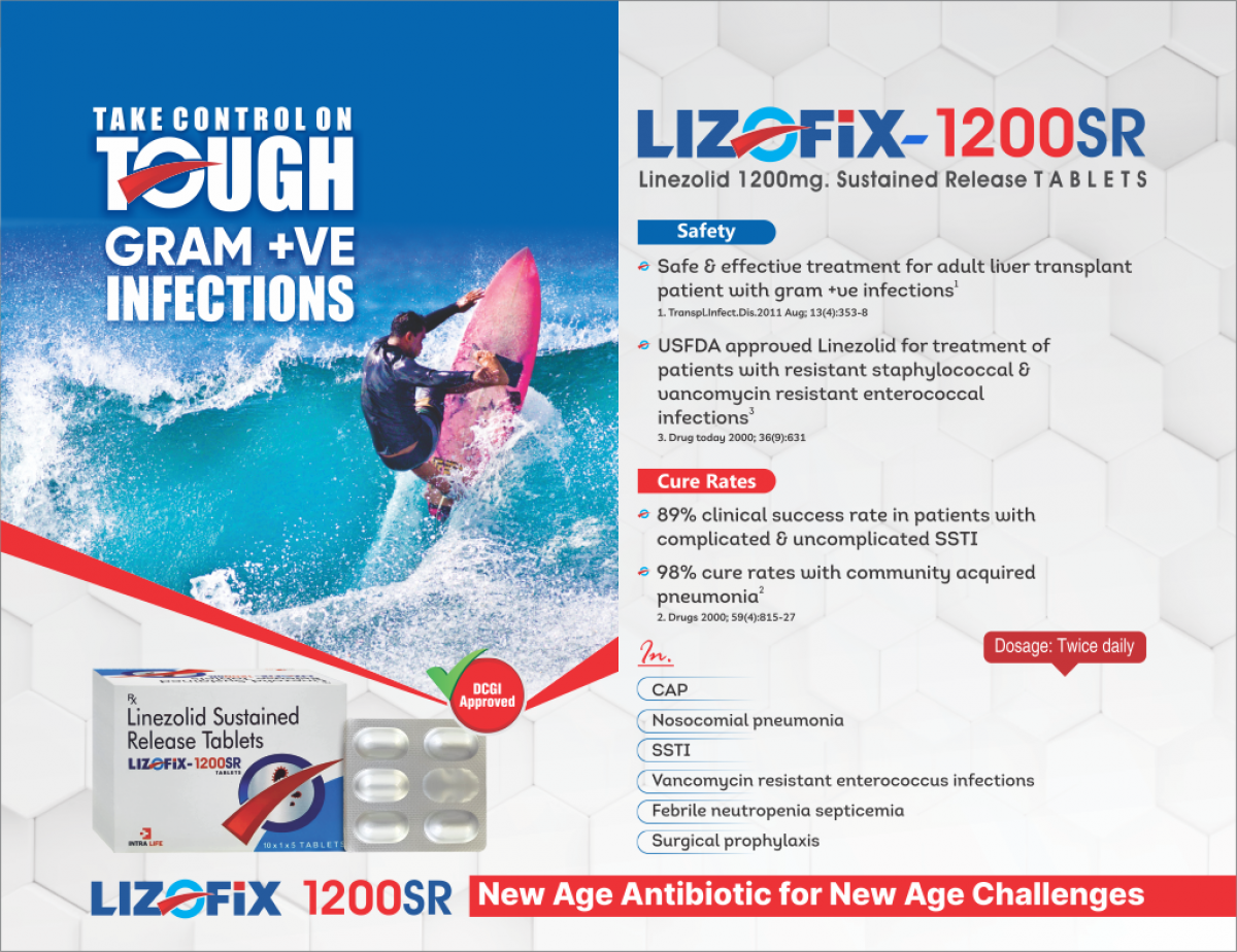LIZOFIX-1200SR - Linezolid 1200mg. Sustained Release TABLETS | Intralife Pharmaceuticals - thumbnail 2