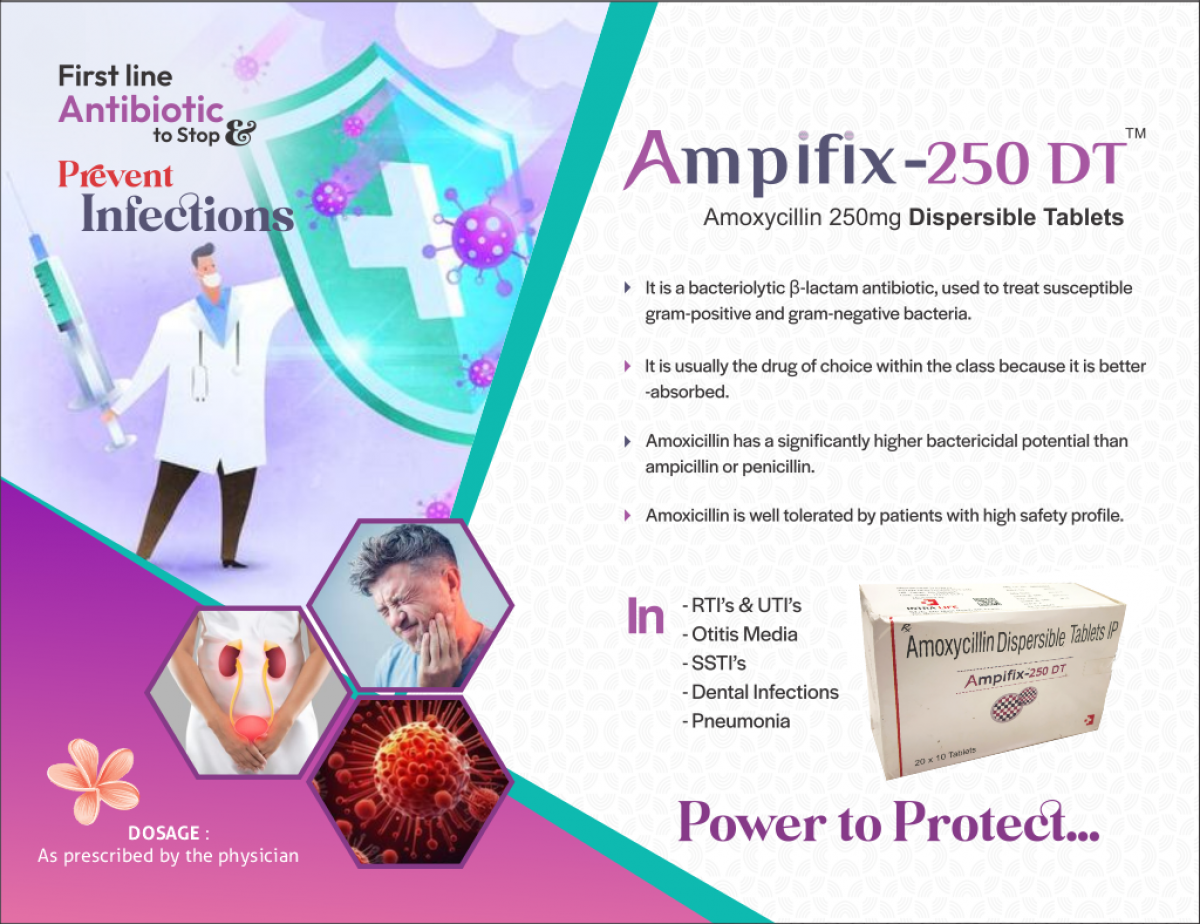 AMPIFIX-250 DT - Amoxycillin Trihydrate 250mg | Intralife Pharmaceuticals - thumbnail 2
