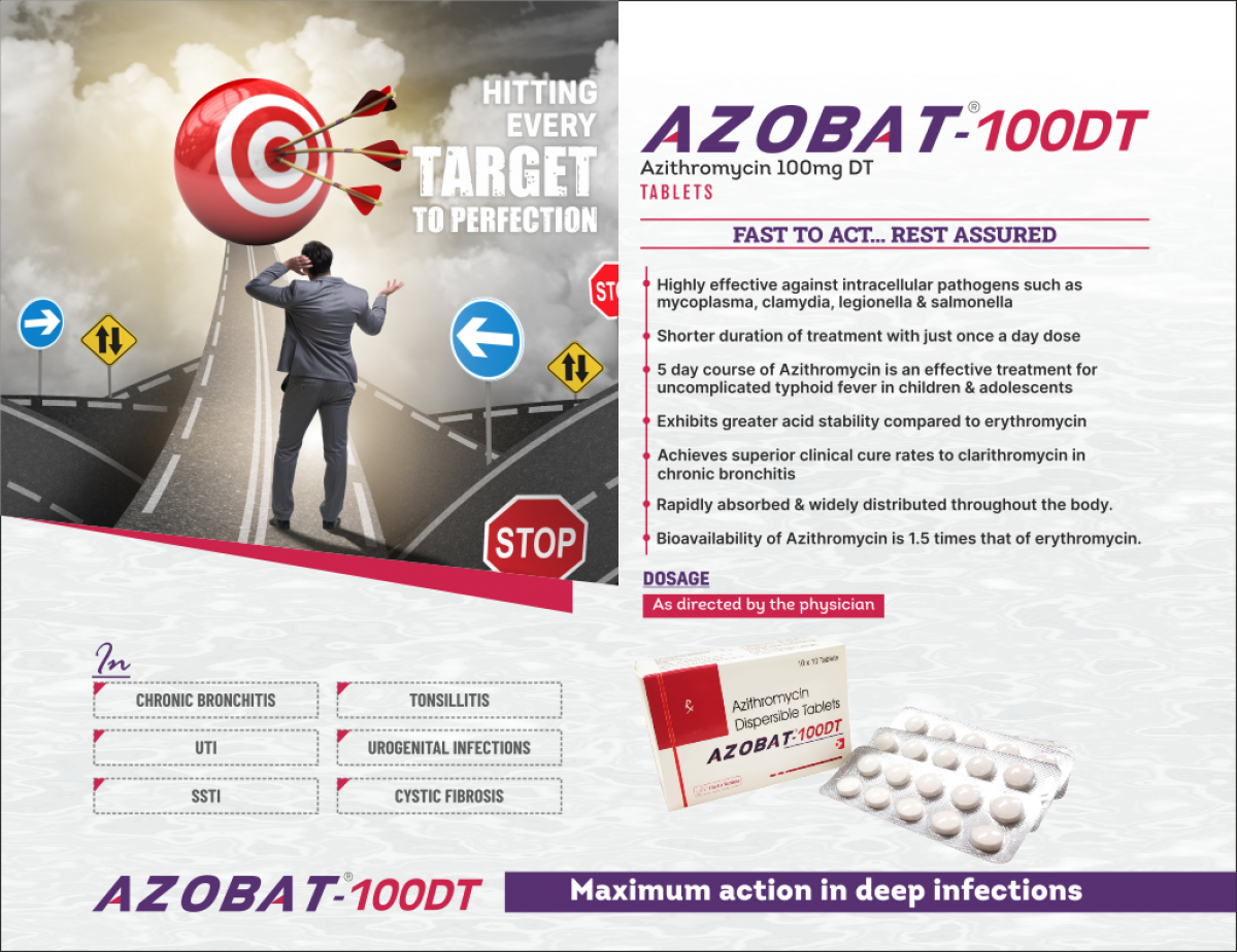 AZOBAT-100DT - Azithromycin 100mg DT | Intralife Pharmaceuticals - thumbnail 2
