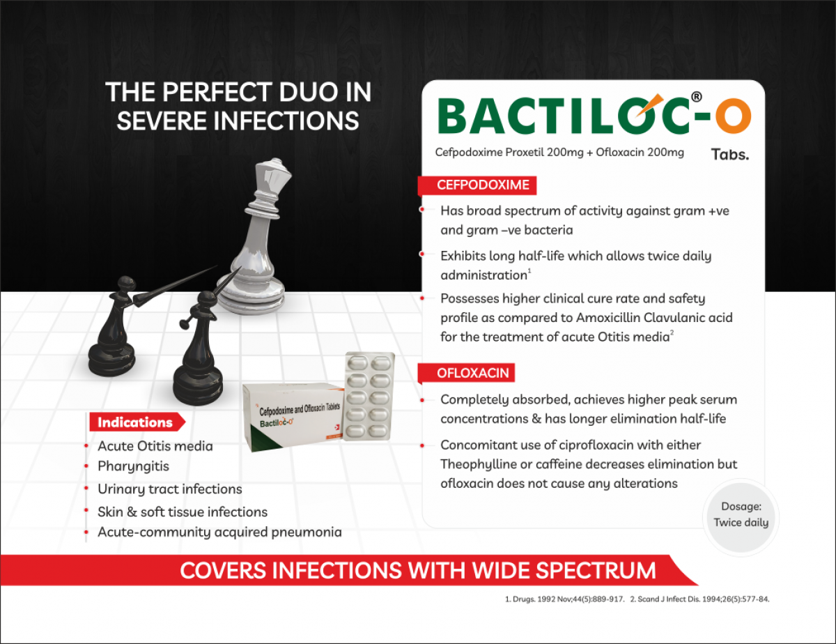BACTILOC-O - Cefpodoxime Proxetil 200mg + Ofloxacin 200mg | Intralife Pharmaceuticals - thumbnail 2