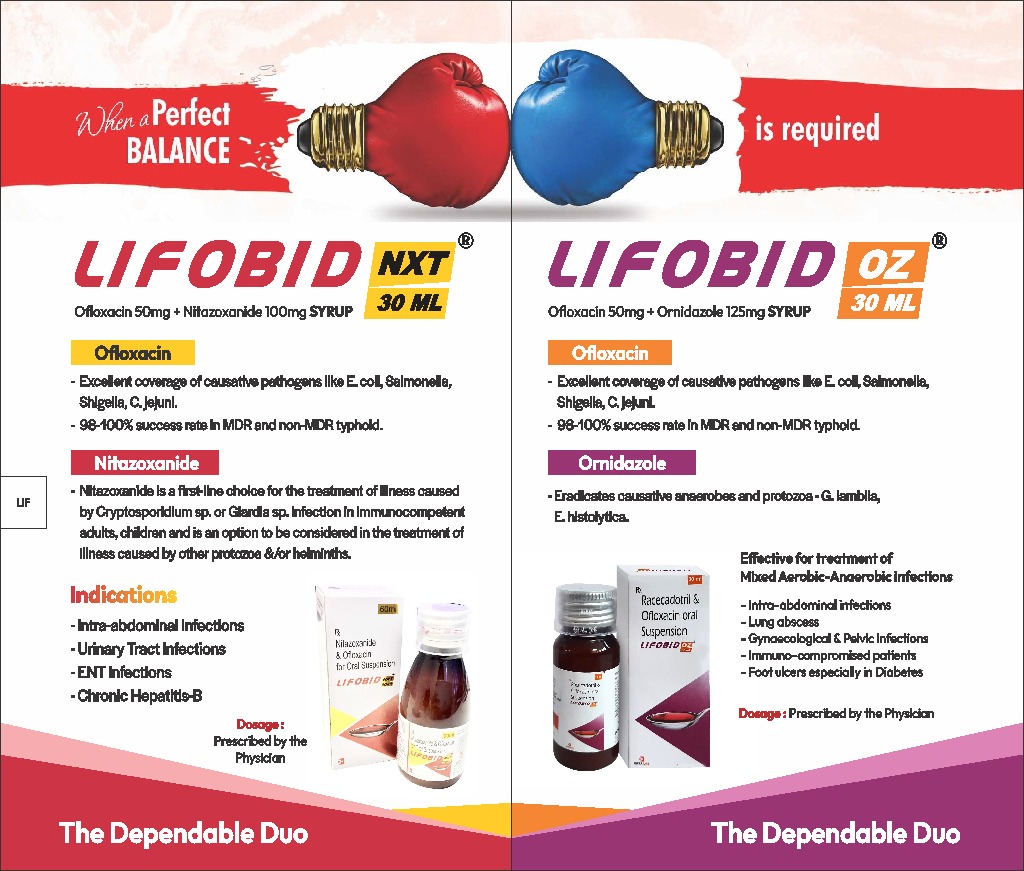 LIFOBID-OZ - Ofloxacin 50mg + Racecadotril 15mg | Intralife Pharmaceuticals - thumbnail 2