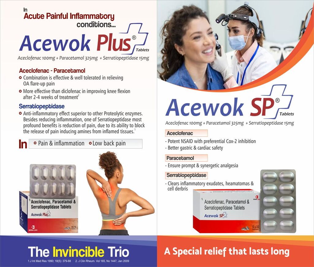 ACEWOK-100 - Aceclofenac 100 mg | Intralife Pharmaceuticals - thumbnail 2