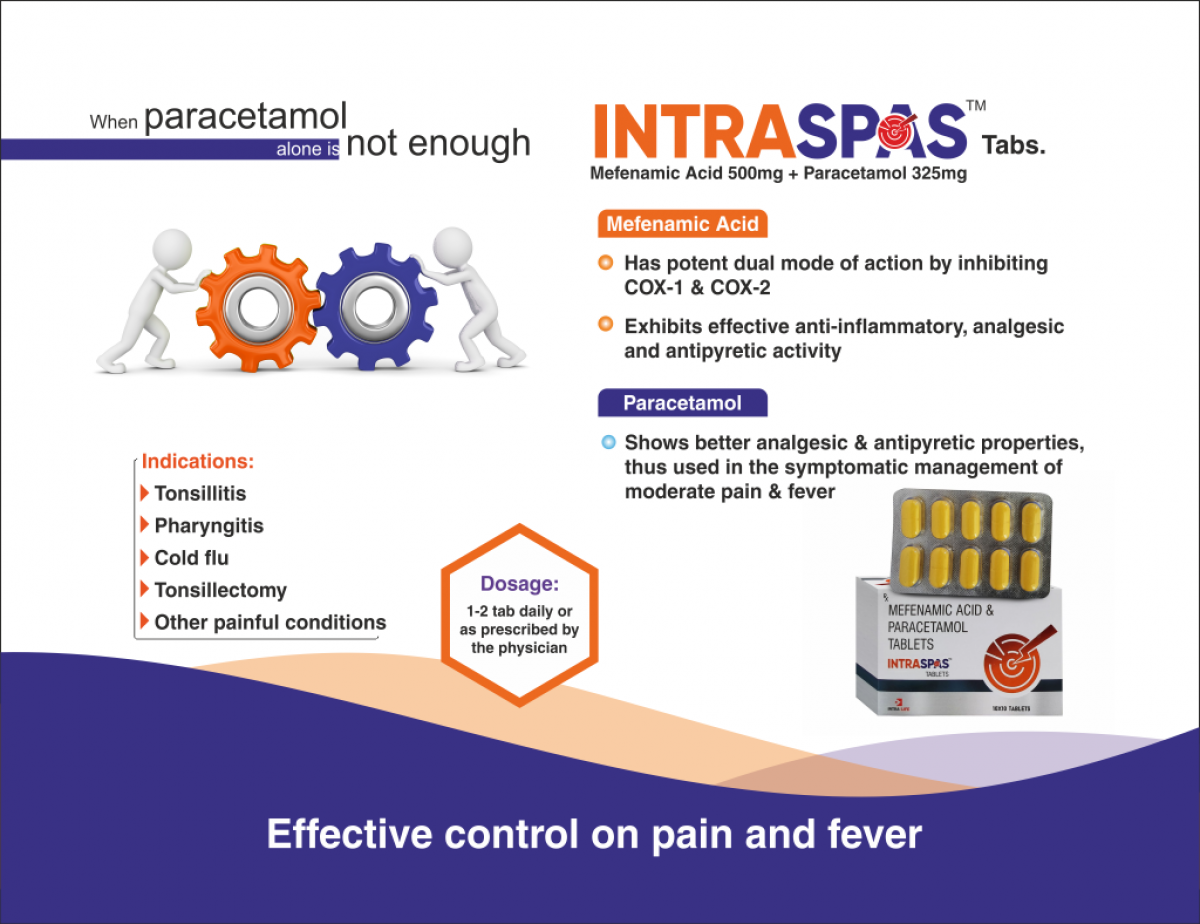 INTRASPAS - Mefenamic Acid 500mg + Paracetamol 325mg | Intralife Pharmaceuticals - thumbnail 2