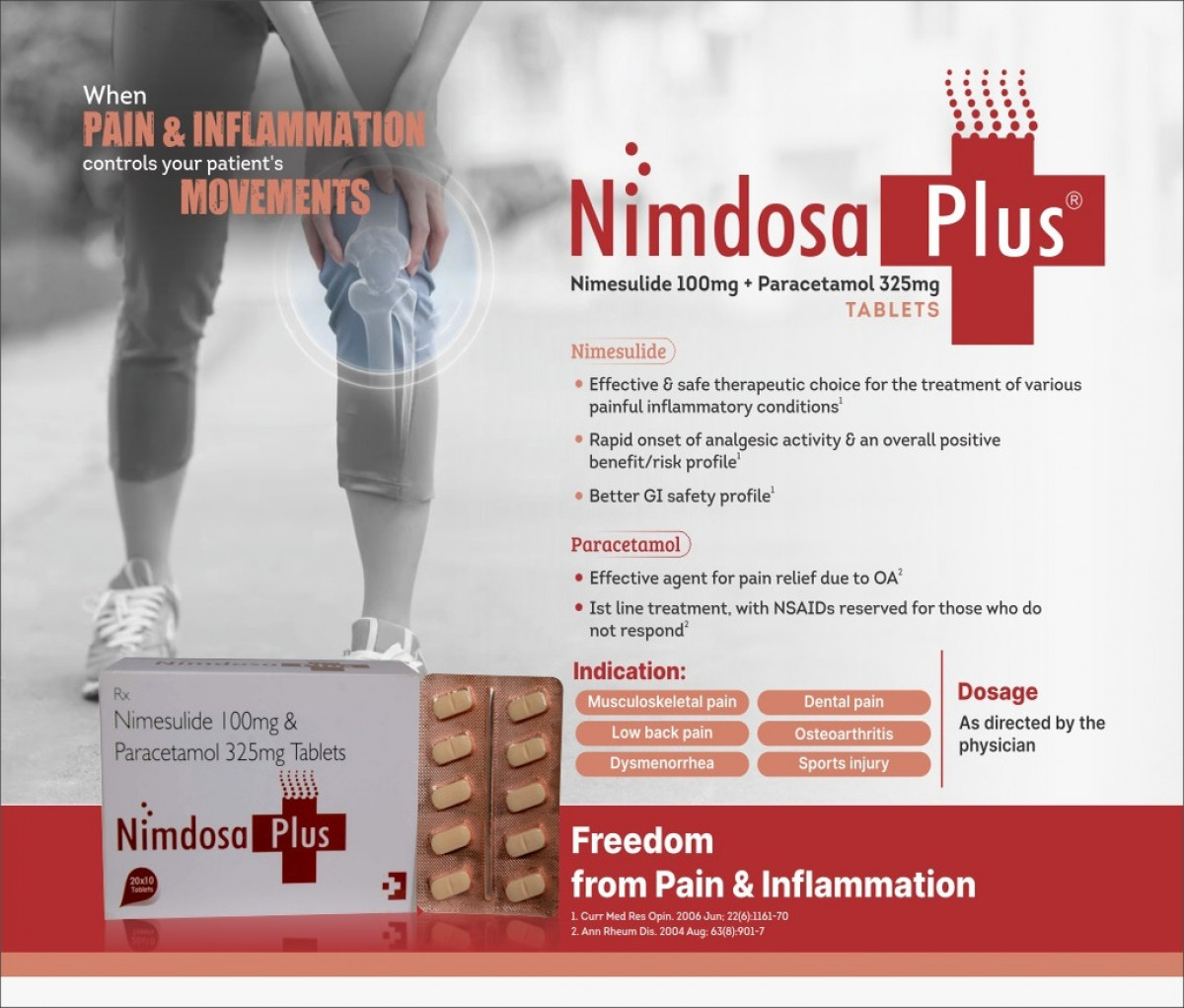 NIMDOSA-PLUS - Nimesulide 100mg + Paracetamol 325mg | Intralife Pharmaceuticals - thumbnail 2