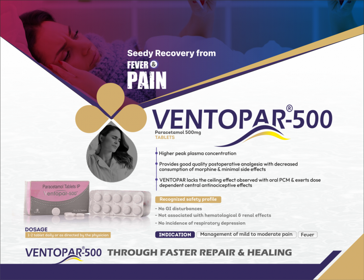 VENTOPAR-500 - Paracetamol 500mg | Intralife Pharmaceuticals - thumbnail 2