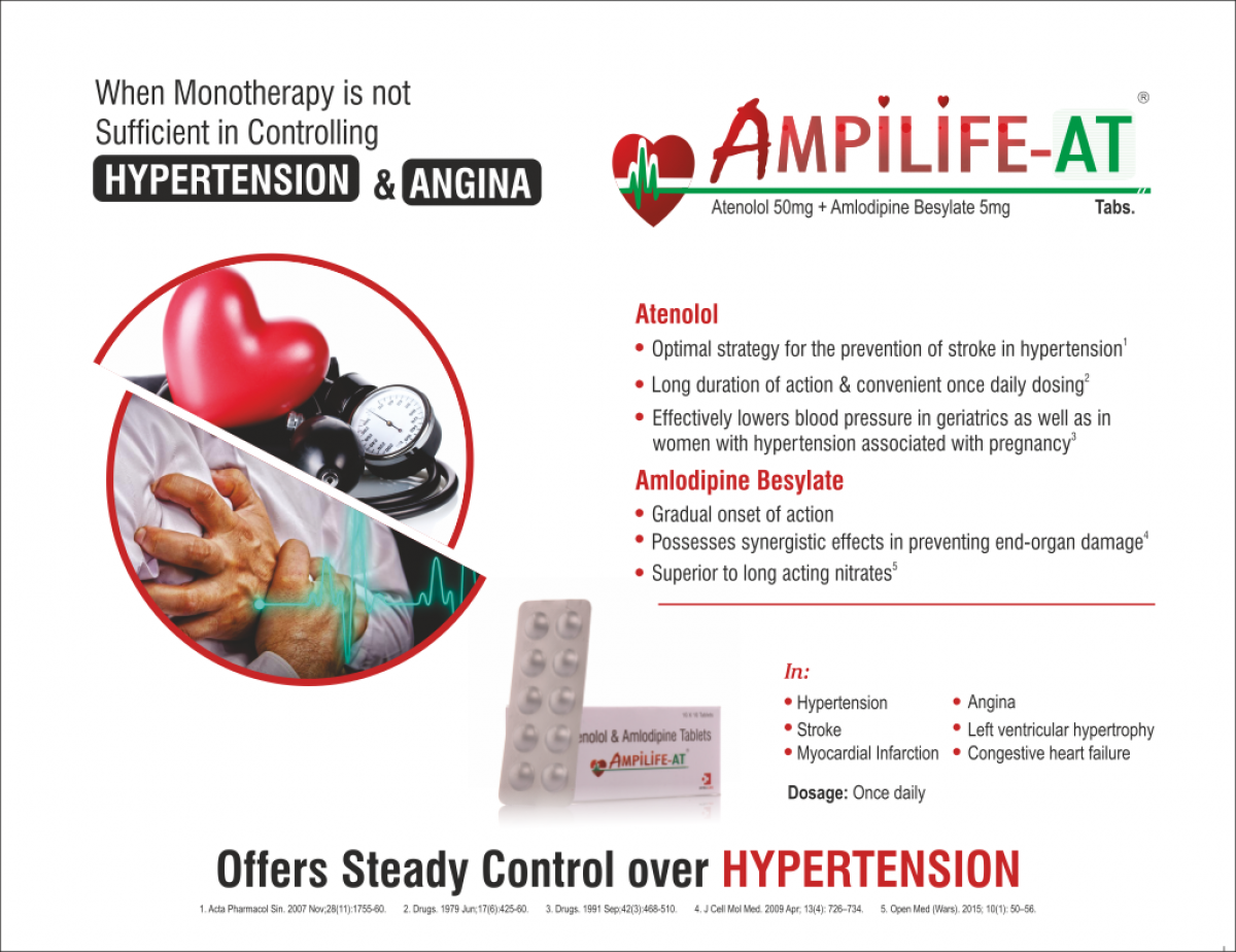 AMPILIFE-AT - Atenolol 50mg + Amlodipine Besylate 5mg | Intralife Pharmaceuticals - thumbnail 2