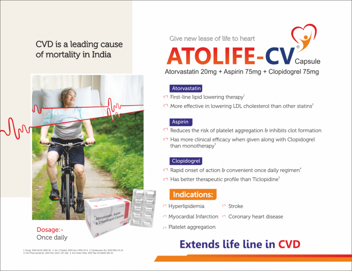 ATOLIFE-CV - Atorvastatin 20mg + Aspirin 75mg + Clopidogrel 75mg | Intralife Pharmaceuticals - thumbnail 2