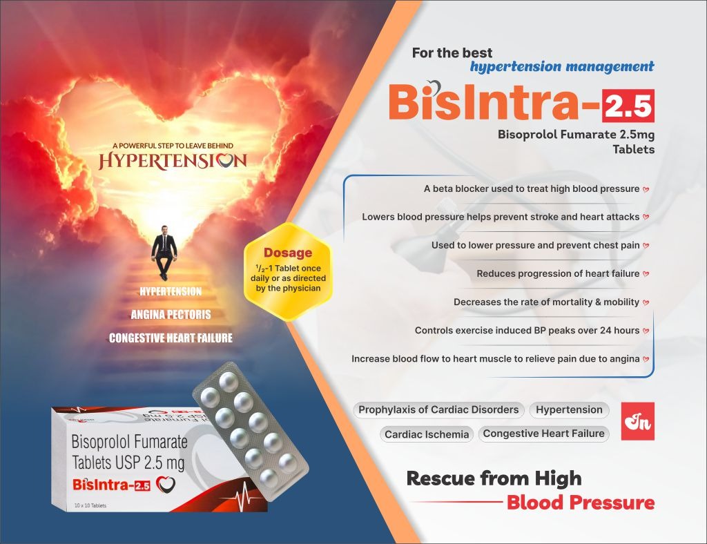 BISINTRA-2.5 Tabs - Bisoprolol 2.5mg | Intralife Pharmaceuticals - thumbnail 2