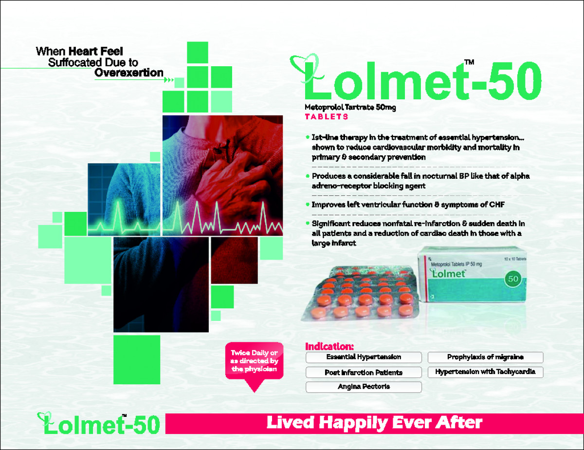LOLMET-50 - Metoprolol Tartrate 50mg | Intralife Pharmaceuticals - thumbnail 2