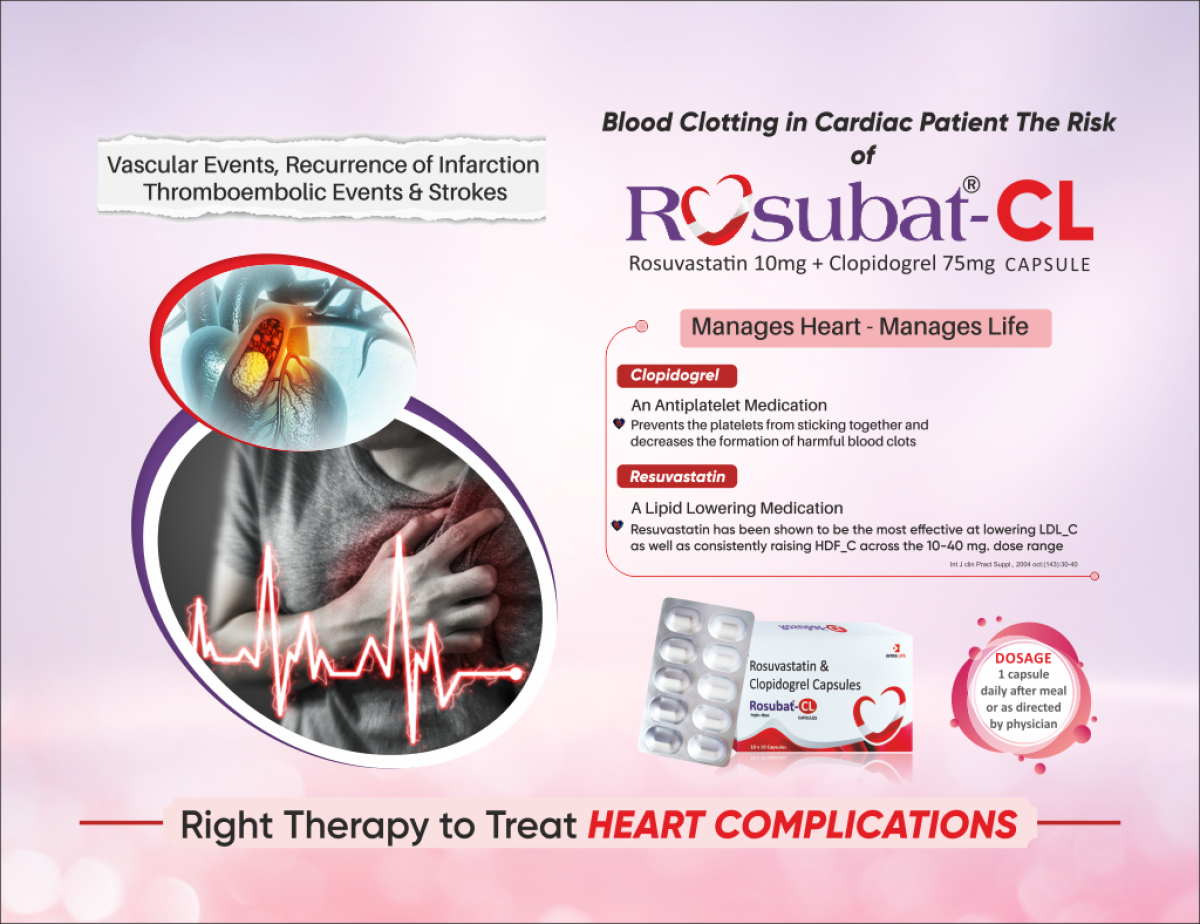 ROSUBAT-CL - Rosuvastatin 10mg + Clopidogrel 75mg | Intralife Pharmaceuticals - thumbnail 2