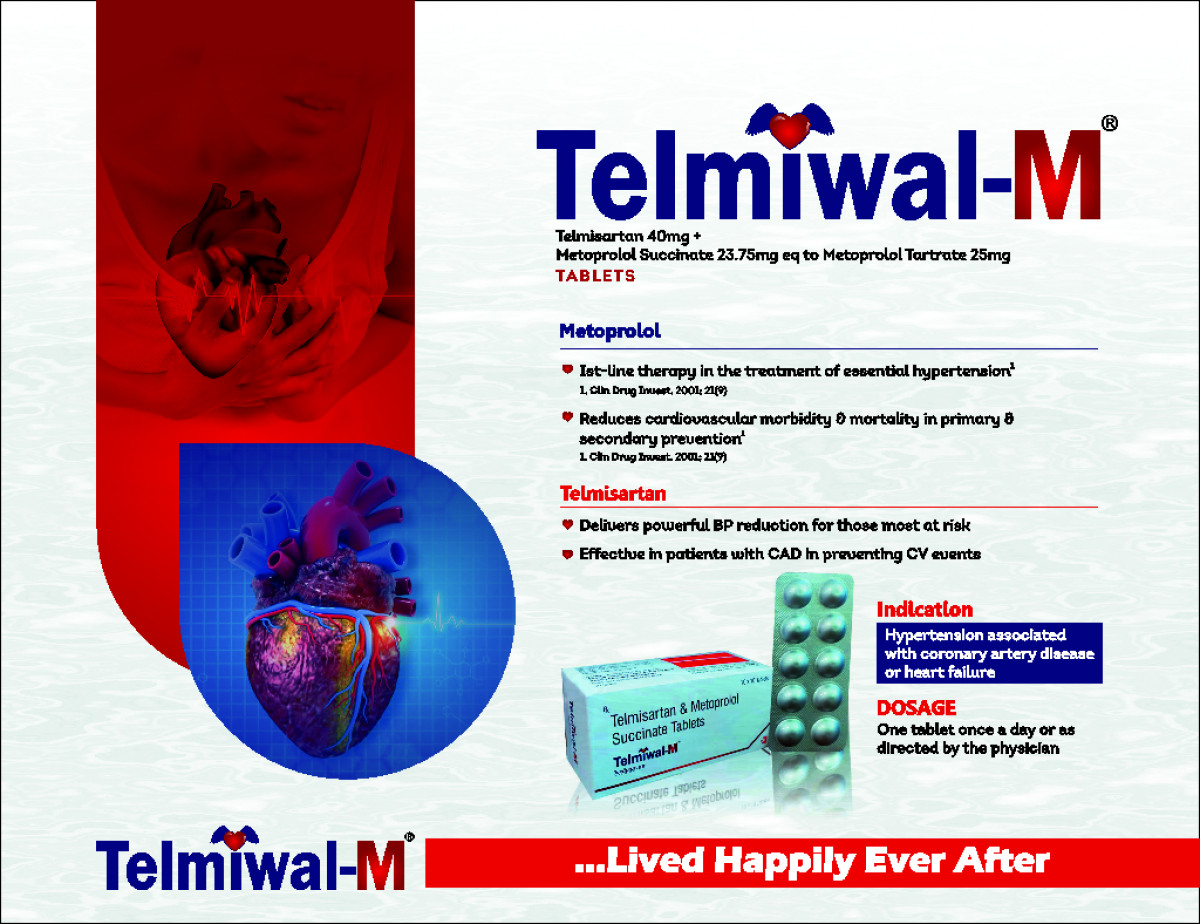 TELMIWAL-M - Telmisartan 40mg + Metoprolol Succinate 23.75mg eq to Metoprolol Tartrate 25mg | Intralife Pharmaceuticals - thumbnail 2