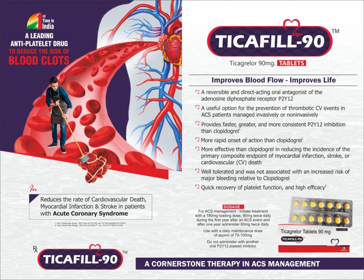TICAFILL-90 - Ticagrelor 90mg TABLET | Intralife Pharmaceuticals - thumbnail 2