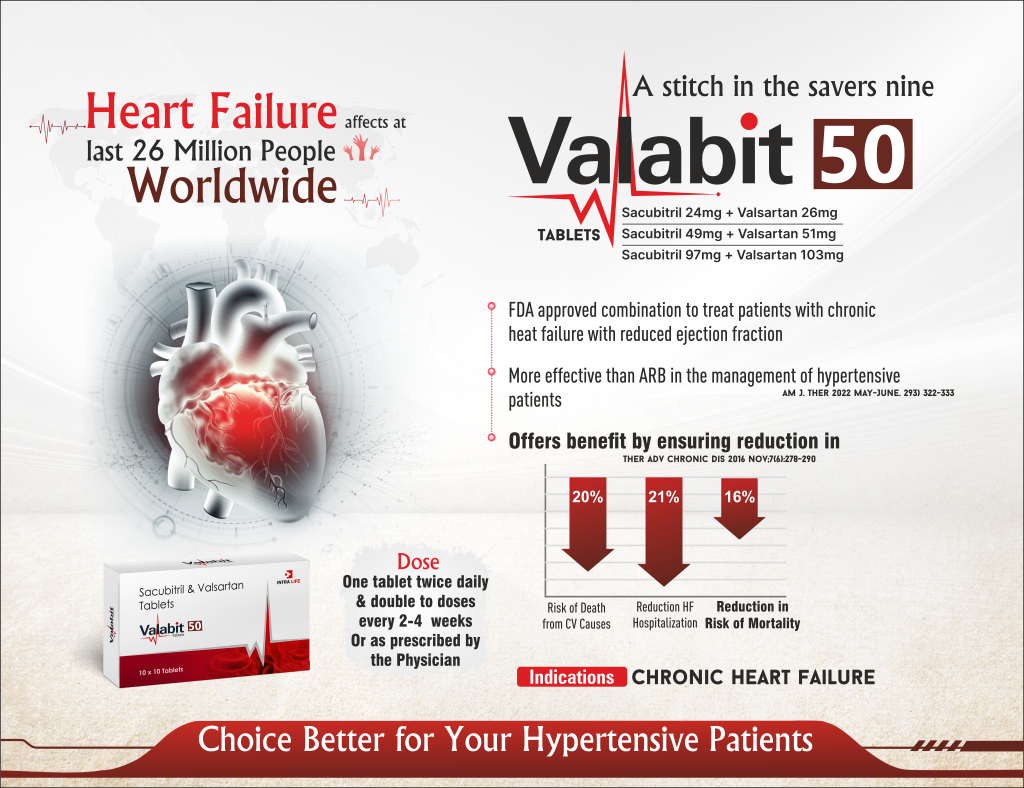 VALABIT-50 - Sacubitril 24mg + Valsartan 26mg | Intralife Pharmaceuticals - thumbnail 2