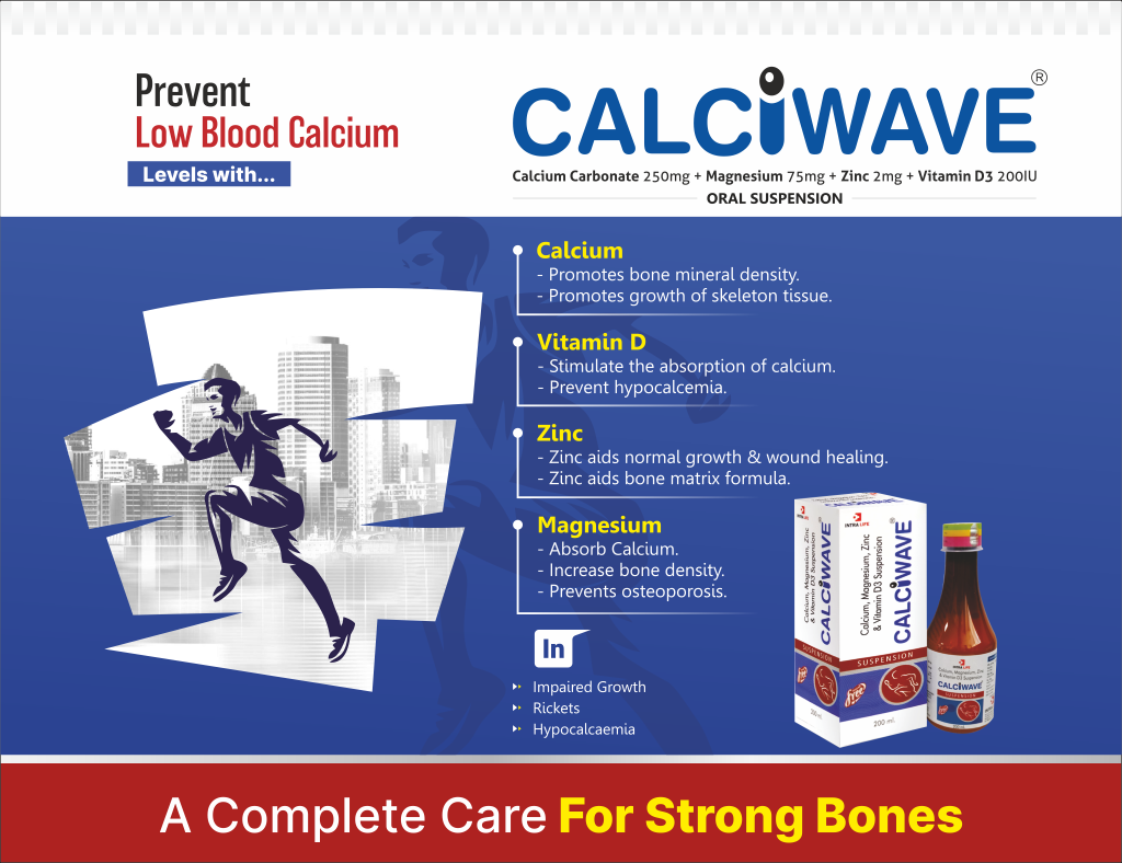 CALCIWAVE Susp - Calcium Carbonate 250mg + Magnesium 75mg + Zinc 2mg + Vitamin D3 200IU | Intralife Pharmaceuticals - thumbnail 2