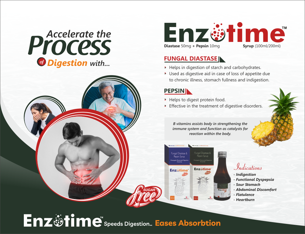 ENZOTIME Syrup - Diastase 50mg + Pepsin 10mg | Intralife Pharmaceuticals - thumbnail 2