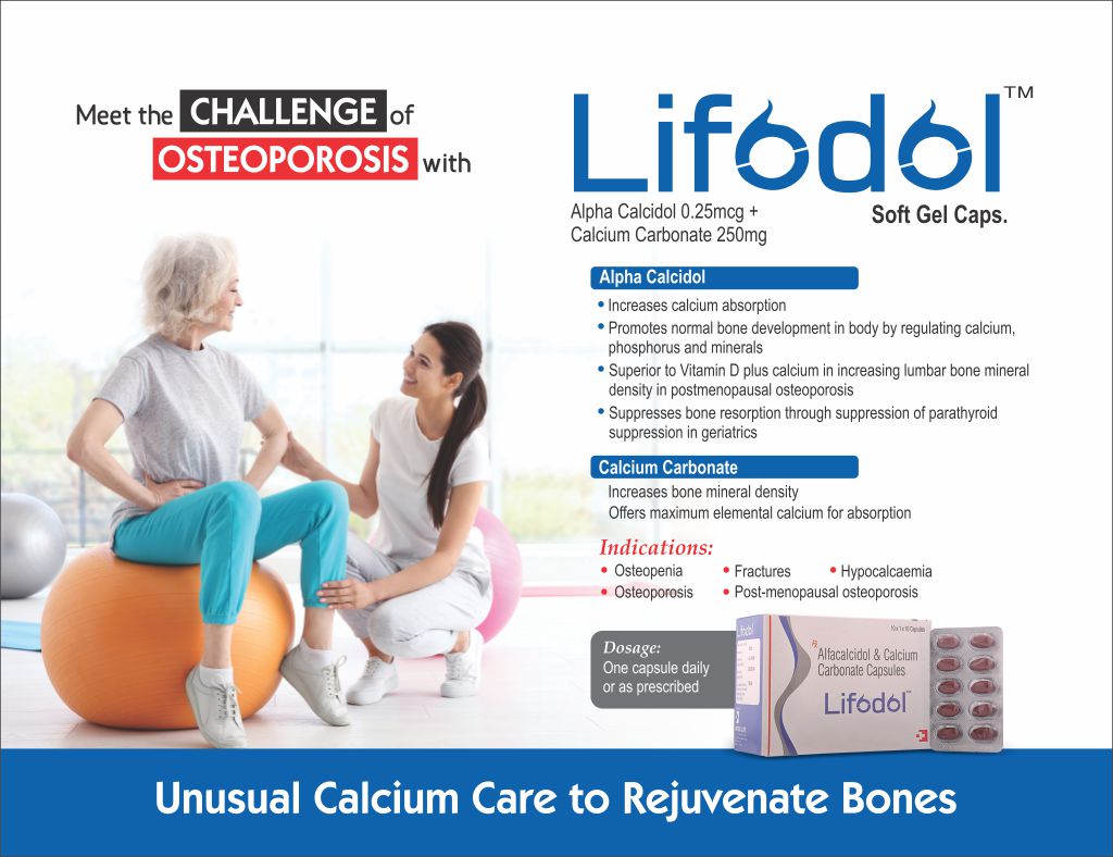 LIFODOL - Alpha Calcidol 0.25mcg + Calcium Carbonate 250mg | Intralife Pharmaceuticals - thumbnail 2