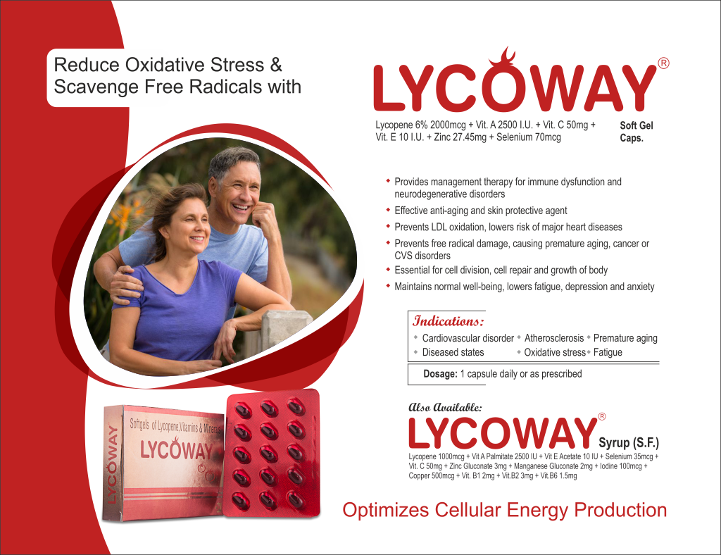 LYCOWAY - Lycopene (6% Dispersion) U.S.P. 4000mcg + Lutein (10 % Dispersion) U.S.P. 4000mcg + Beta Carotene (30 % Dispersion) U.S.P. 10mg + Grape Seed Extract 10mg + Selenium Dioxide Monohydrate U.S.P. 25mcg + Zinc Sulphate Monohydrate 10mg + Manganese Sulphate B.P. 2mg | Intralife Pharmaceuticals - thumbnail 2