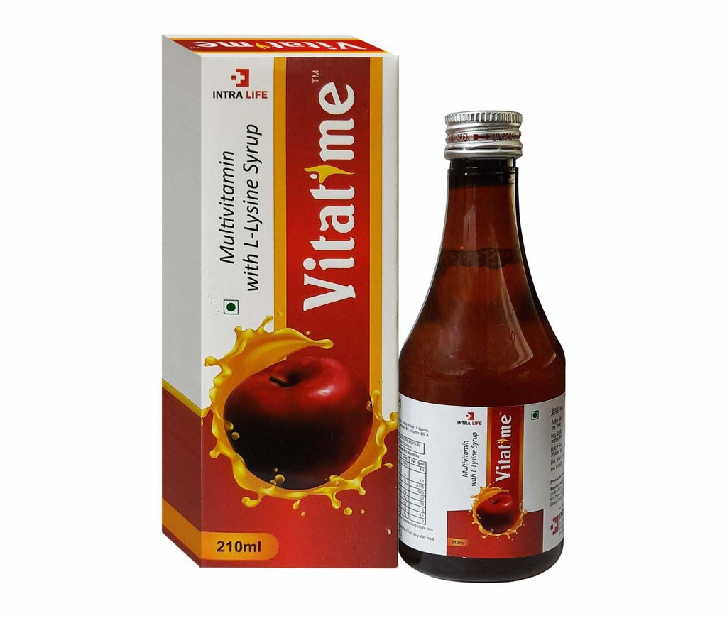 VITATIME Syrup - Vit.B1 1.275mg + Vit.B2 1.575mg + Vit.B6 1.50mg + Niacinamide 15.75mg + L-Lysine 15mg + D-Panthenol 10mg | Intralife Pharmaceuticals
