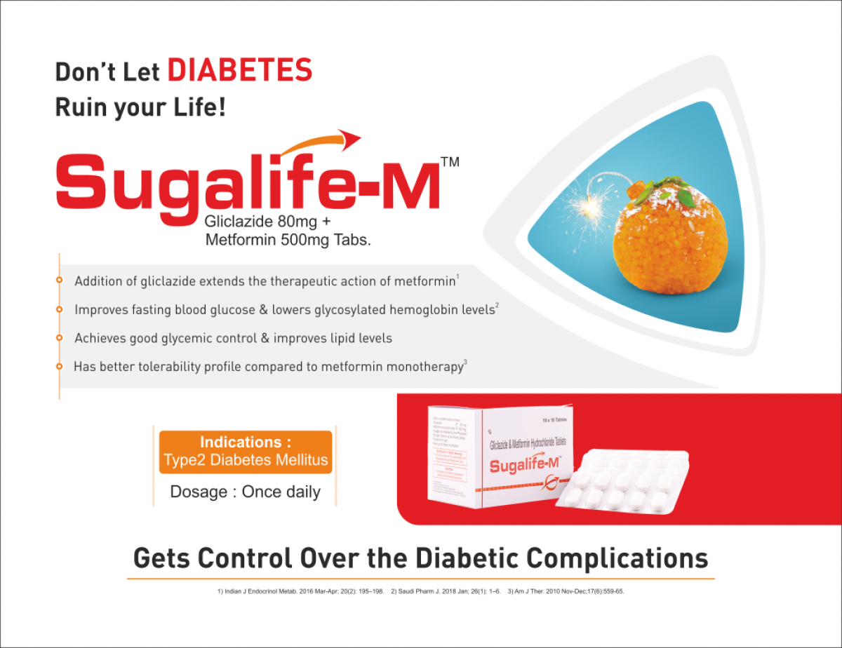 SUGALIFE-M - Gliclazide 80mg + Metformin 500mg | Intralife Pharmaceuticals - thumbnail 2