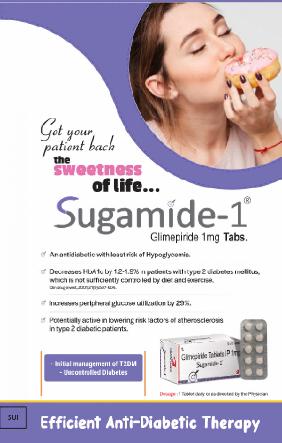 SUGAMIDE-1 - Glimepiride 1mg | Intralife Pharmaceuticals - thumbnail 2