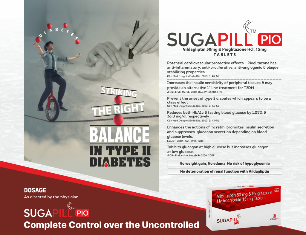 SUGAPILL-PIO - Vildagliptin 50mg + Pioglitazone HCI 15mg | Intralife Pharmaceuticals - thumbnail 2