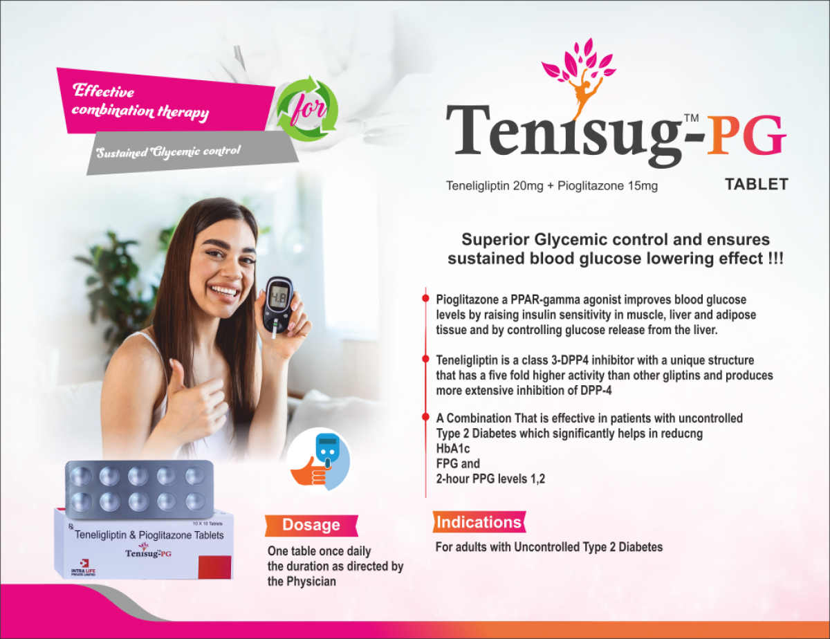 TENISUG-PG - Teneligliptin 20mg + Pioglitazone 15 mg | Intralife Pharmaceuticals - thumbnail 2