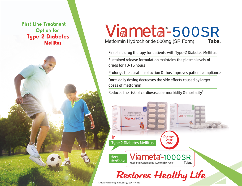 VIAMETA-500 SR - Metformin Hydrochloride 500 (SR Form) | Intralife Pharmaceuticals - thumbnail 2