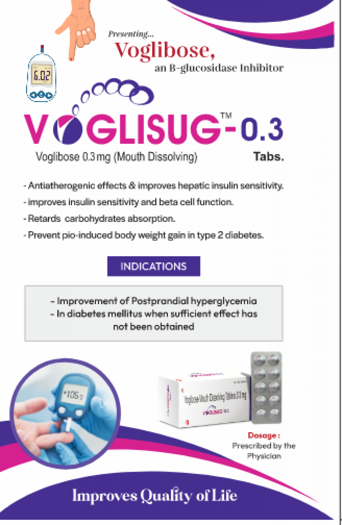 VOGLISUG-0.3 - Voglibose 0.3mg (Mouth Dissolving) | Intralife Pharmaceuticals - thumbnail 2
