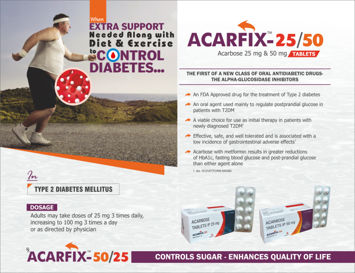 Acarfix-50 - Acarbose 50mg | Intralife Pharmaceuticals - thumbnail 2