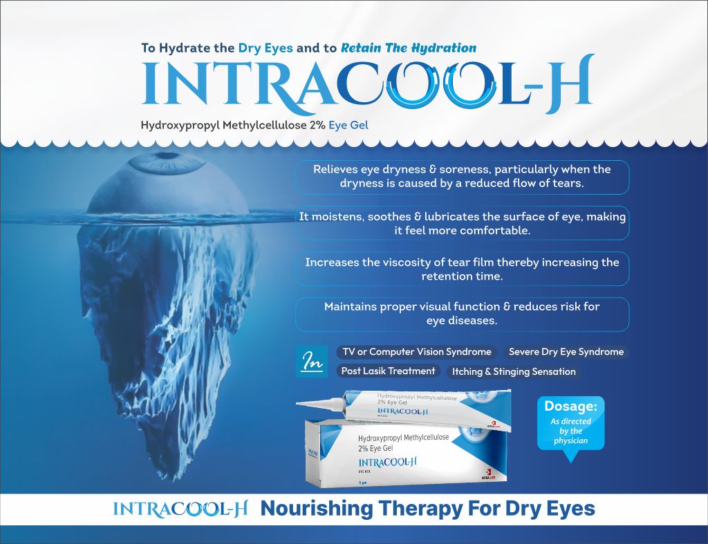 INTRACOOL-H EYE GEL - Hydroxypropylmethylcellulose IP 2% w/w + Sodium Chloride IP 0.490% w/w + Calcium Chloride IP 0.048% w/w + Potassium Chloride IP 0.075% w/w + Sodium Acetate IP 0.390% w/w +Sodium Citrate IP 0.170% w/w + Magnesium Chloride IP 0.030% w/w | Intralife Pharmaceuticals - thumbnail 2