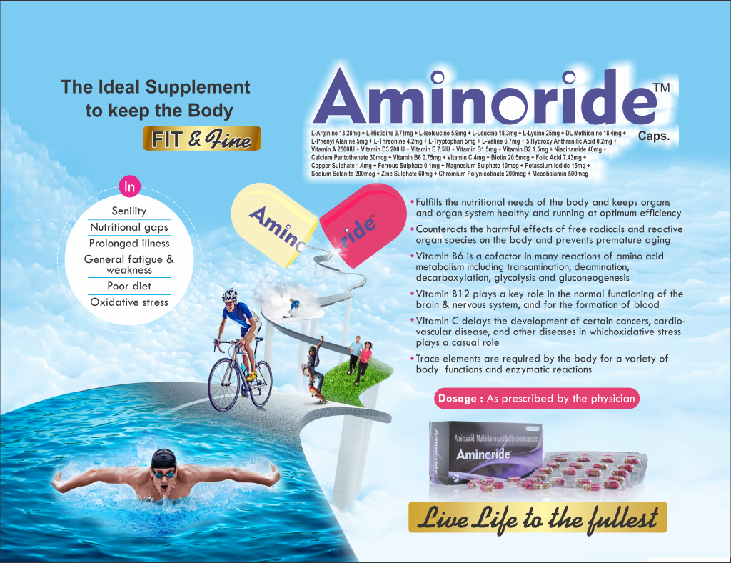 AMINORIDE - L-Arginine 13.28mg + L-Histidine 3.71mg + L-Isoleucine 5.9mg + L-Leucine 18.3mg + L-Lysine 25mg + DL Methionine 18.4mg + L-Phenyl Alanine 5mg + L-Threonine 4.2mg + L-Tryptophan 5mg + L-Valine 6.7mg+ 5 Hydroxy Anthranilic Acid 0.2mg + Vitamin A 2500IU +Vit | Intralife Pharmaceuticals - thumbnail 2