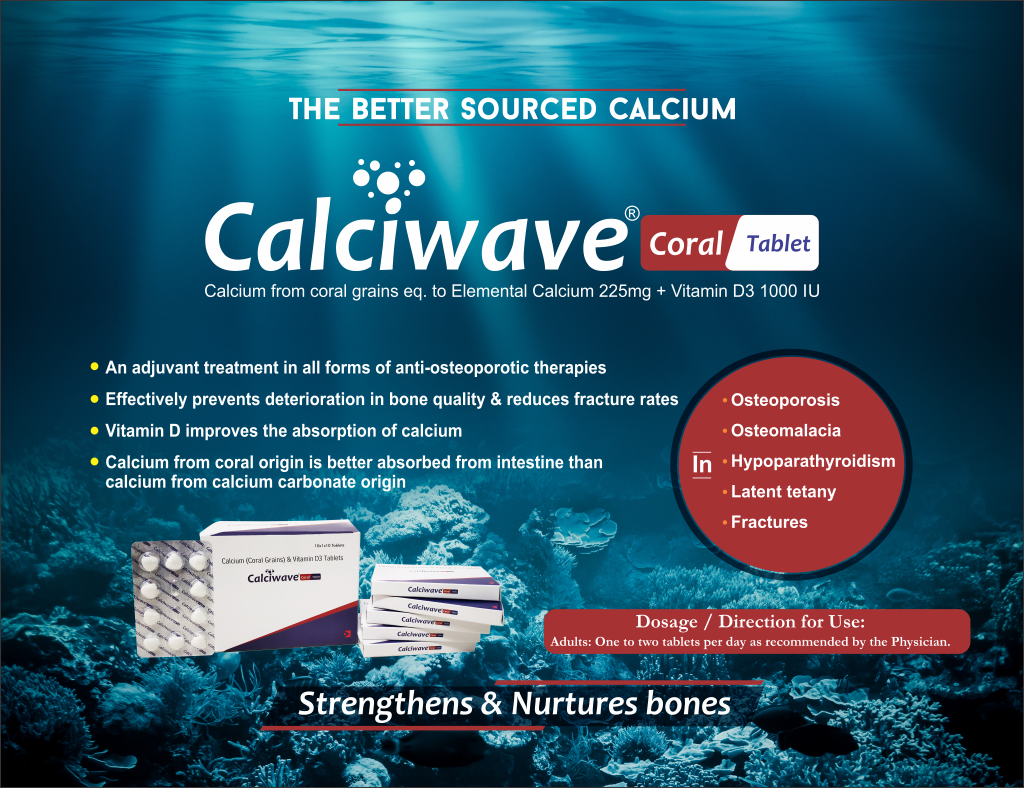 CALCIWAVE CORAL - Calcium From Coral Grains eq. to Elemental Calcium 225mg + Vitamin D3 1000 IU | Intralife Pharmaceuticals - thumbnail 2
