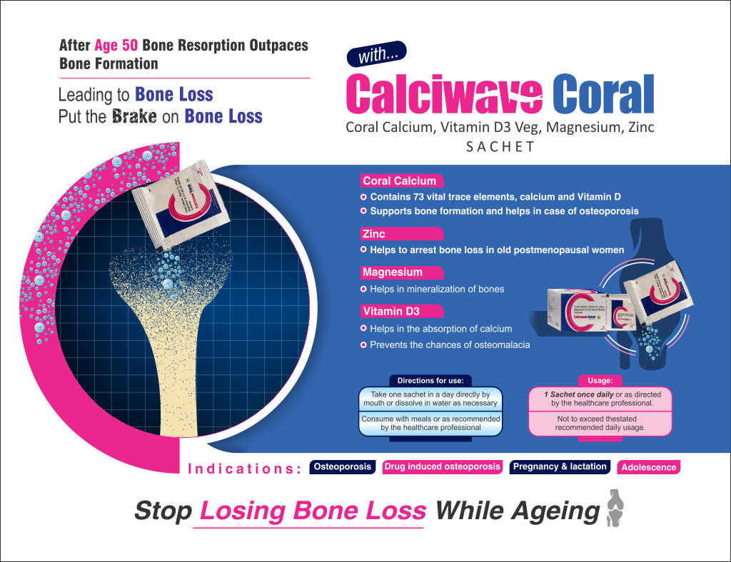 CALCIWAVE CORAL Sachet - Coral Calcium 1000mg + Vitamin D3 Veg 400IU + Magnesium 320mg + Zinc 10mg | Intralife Pharmaceuticals - thumbnail 2