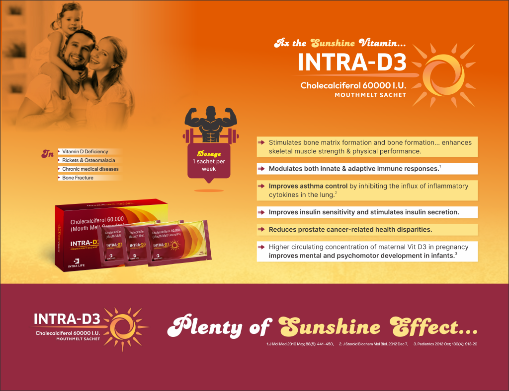 INTRA-D3 MOUTHMELT SACHET - Cholecalciferol 60000 I.U | Intralife Pharmaceuticals - thumbnail 2