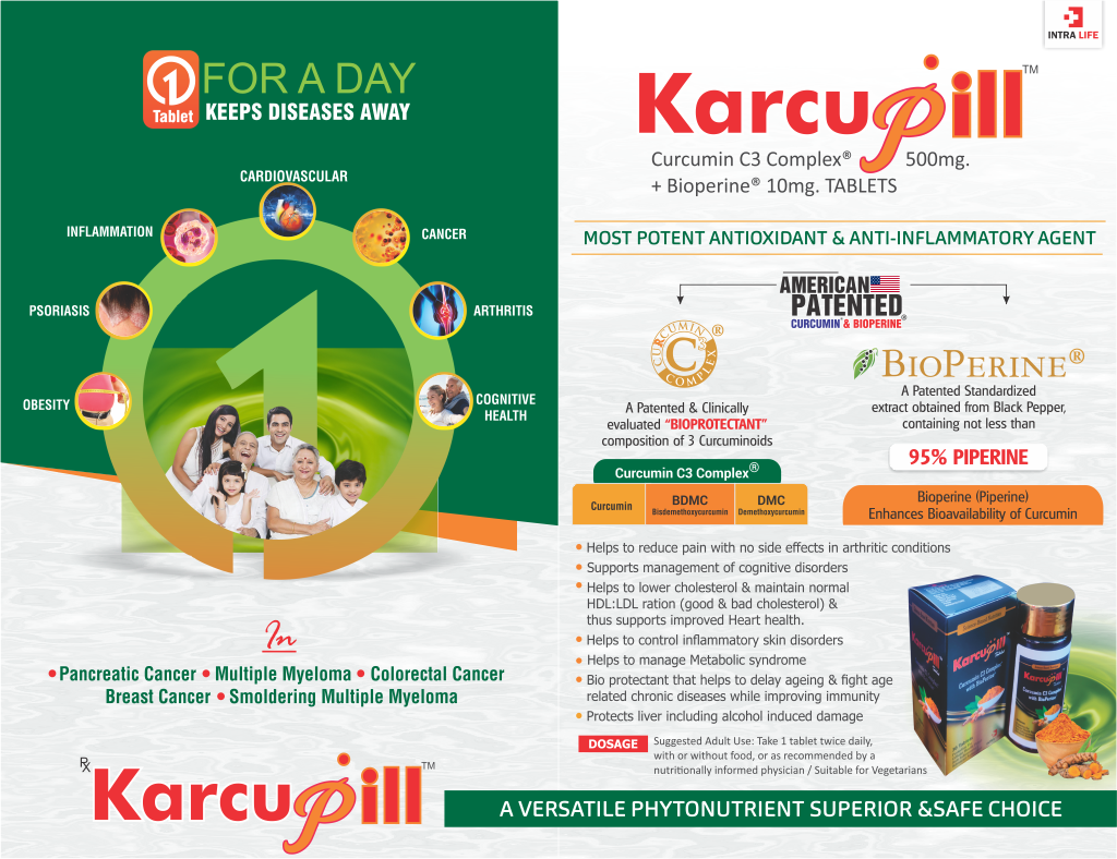 KARCUPILL - CURCUMIN C3 COMPLEX 500mg + BIOPERINE 10mg | Intralife Pharmaceuticals - thumbnail 2