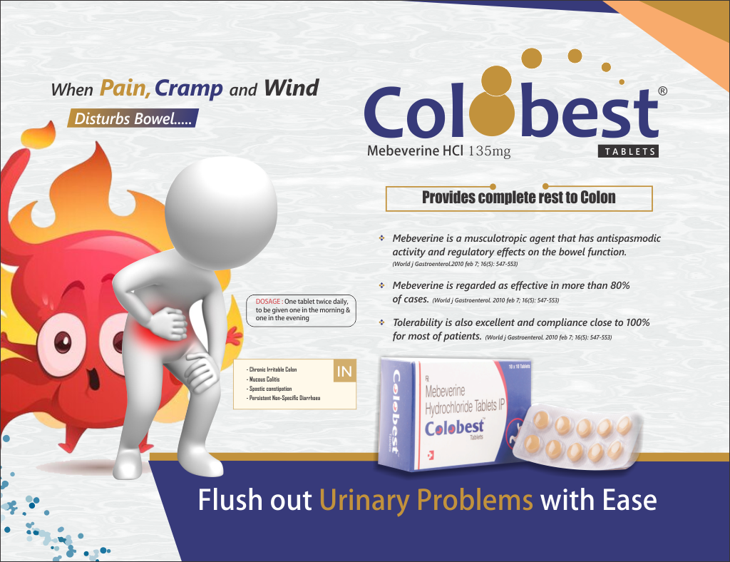 COLOBEST Tabs. - Mebeverine 135mg | Intralife Pharmaceuticals - thumbnail 2