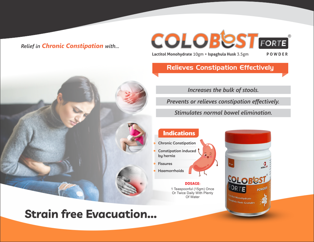 COLOBEST-FORTE Powder - Lactitol-10gm + Ispaghula Husk-3.5gm | Intralife Pharmaceuticals - thumbnail 2