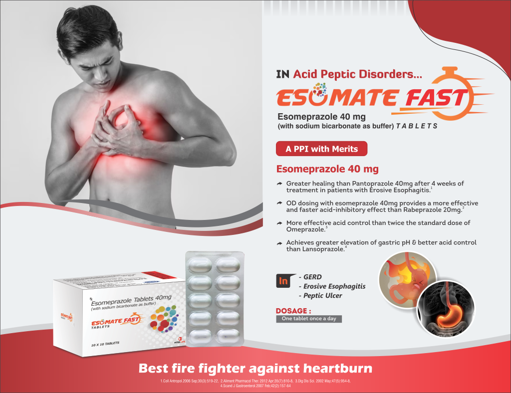 ESOMATE FAST TABLETS - Esomeprazole 40 mg (with sodium bicarbonate as buffer) | Intralife Pharmaceuticals - thumbnail 2