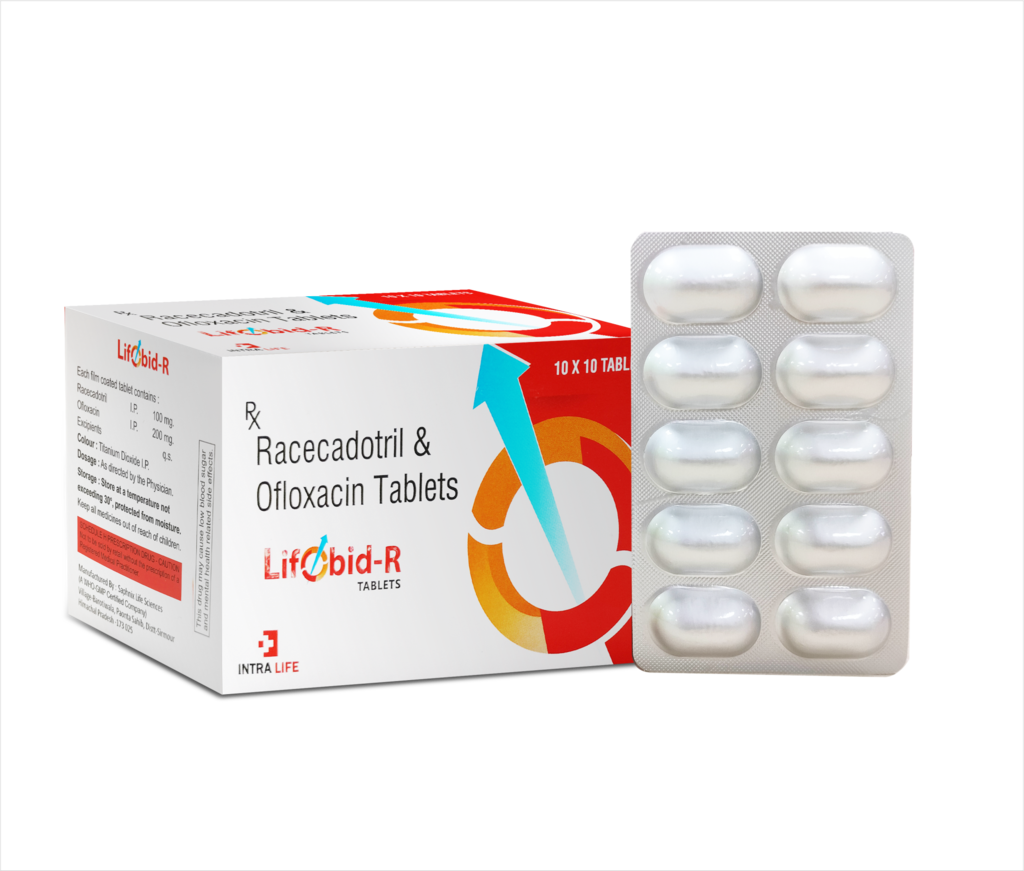 LIFOBID-R TABS - Ofloxacin 200mg+ Racecadotril 100mg | Intralife Pharmaceuticals