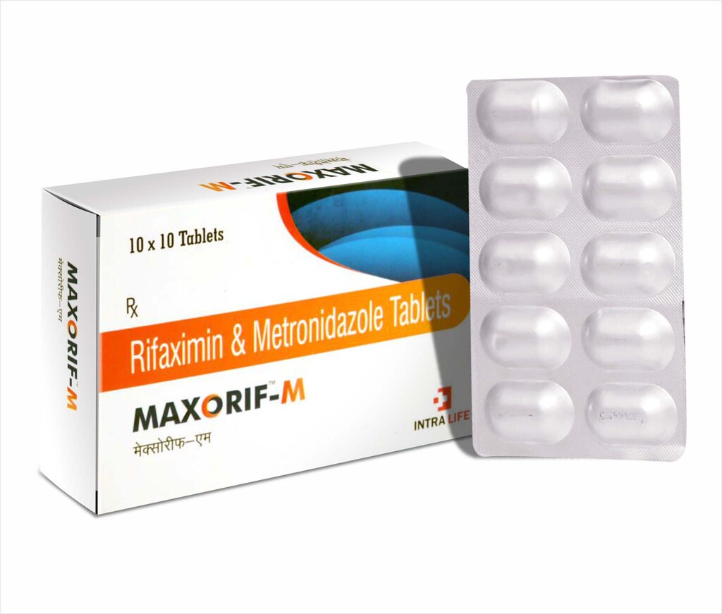 MAXORIF-M - Rifaximin BP 200mg + Metronidazole 400mg | Intralife Pharmaceuticals