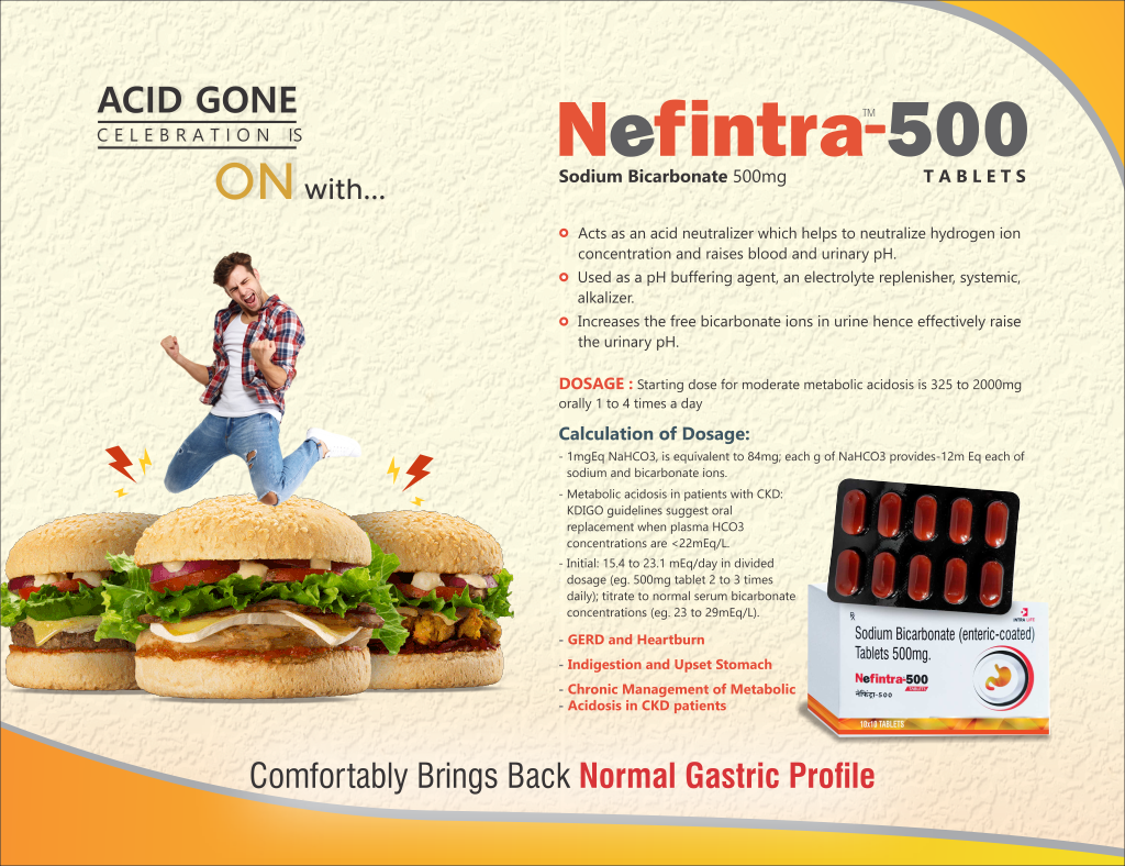 NEFINTRA-500 - Sodium Bicarbonate 500mg | Intralife Pharmaceuticals - thumbnail 2