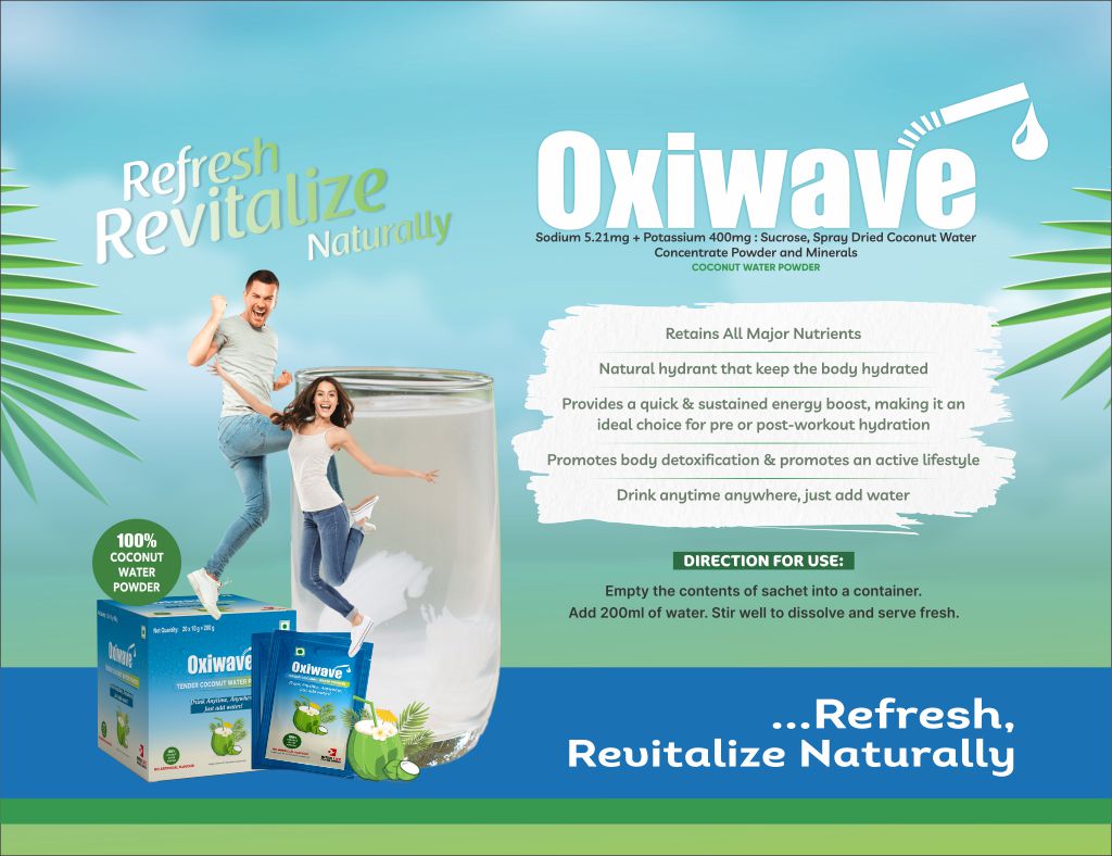 OXIWAVE COCONUT POWDER - Sodium 5.21mg + Potassium 400mg Sucrose, Spray Dried Coconut Water Concentrate Powder and Minerals | Intralife Pharmaceuticals - thumbnail 2