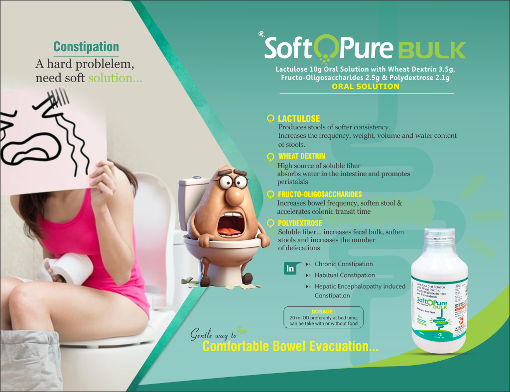 SOFTOPURE-Bulk SOLUTION - Lactolose 10g + Wheat dextrin 3.5g + Fructo-oligosaccharides 2.5g + Polydextrose 2.1g | Intralife Pharmaceuticals - thumbnail 2