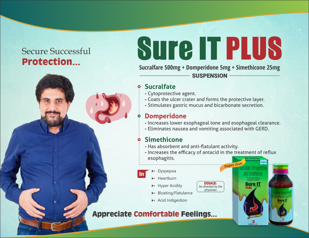 SURE-IT PLUS - Sucralfate 500mg., Domperidone 5mg. & Simethicone 25mg. | Intralife Pharmaceuticals - thumbnail 2