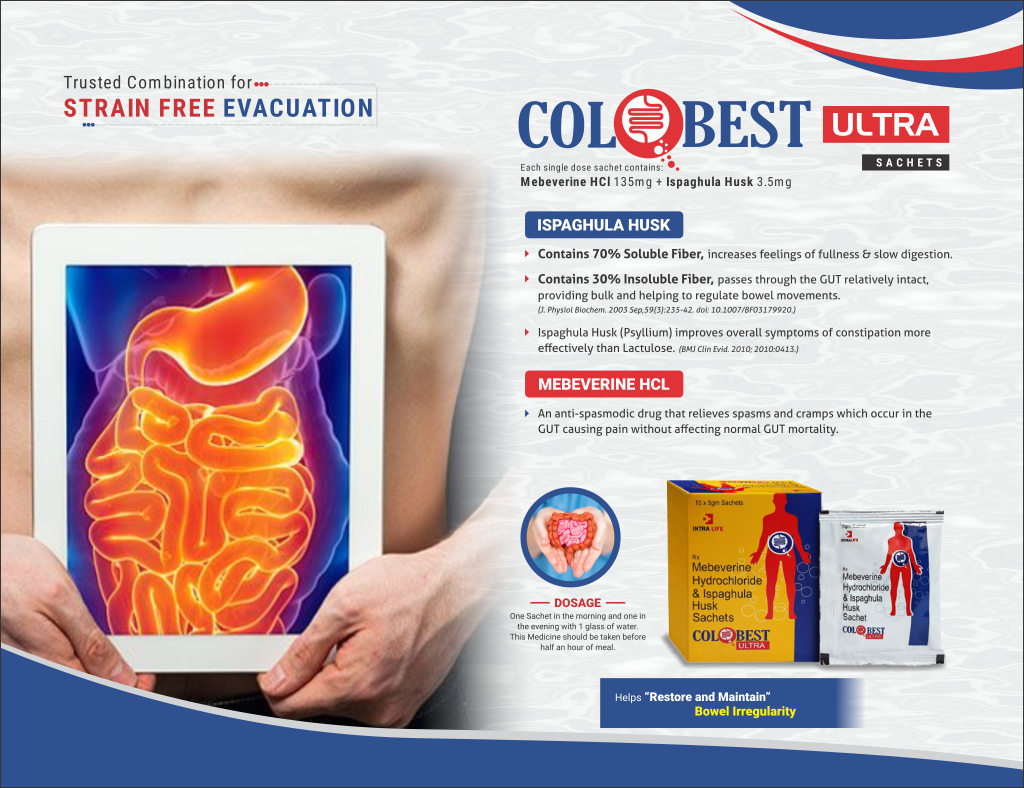 COLOBEST-ULTRA - Mebeverine 135mg + Ispaghula 3.5mg | Intralife Pharmaceuticals - thumbnail 2